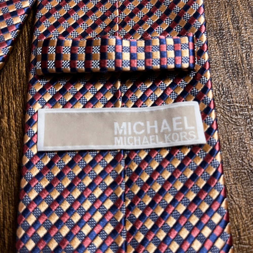 Michael Kors Necktie Mens OS Multicolor Silk Blend Bundle Striped Geometric Tie - Picture 8 of 16
